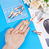8Pcs Brass Tie Clip Cabochon Settings KK-GO0002-43RG-3