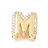 Brass Micro Pave Clear Cubic Zirconia Initial Spacer Bars KK-E802-34G-M-1