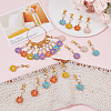 Flower Alloy Enamel Pendant Decoration Sets DIY-SC0021-24-4