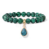 Natural Sesame Jasper Beaded Stretch Bracelets PW-WGB60EB-07-1