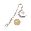 Natural Rose Quartz Raw Beads Bookmarks X-AJEW-JK00201-01-3