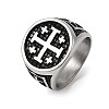 Jerusalem Cross 304 Stainless Steel Finger Rings for Men RJEW-D339-01B-AS-4