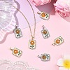 2Pcs 2 Colors Brass Enamel Pendants KK-YW0004-61-4