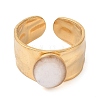 Oval Natural White Jade Finger Rings RJEW-Z057-12G-07-2