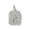 Rack Plating Brass Micro Pave Clear Cubic Zirconia Charms KK-G501-01P-P-1