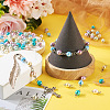 90Pcs 9 Colors Pearlized Glass Pearl Connector Charms PALLOY-TA0002-49A-8