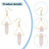 3 Pairs 3 Style Natural Mixed Gemstone Triangle with Bullet Dangle Earrings EJEW-AN0002-27-3