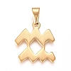 304 Stainless Steel Pendants STAS-L210-06L-G-01-1