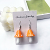 Alloy & Resin Mushroom Dangle Earrings FS-WGBD217-04-1