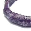 Natural Lepidolite Rectangle Beaded Stretch Bracelet BJEW-E379-02D-3