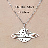 201 Stainless Steel Hollow Planet Pendant Necklace NJEW-OY001-75-3