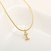 Brass Micro Pave Clear Cubic Zirconia Pendant Initial Necklaces FS-WGC46E8-09-1