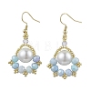 Paw Print Imitation Pearl & Glass Seed Beads Dangle Earrings EJEW-MZ00386-02-2