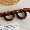 C-Shaped Alloy Velvet Hoop Earrings FS-WG0AD43-04-1
