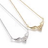 Brass Micro Pave Cubic Zirconia Pendant Necklaces NJEW-I230-18-1