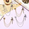4Pcs 2 Colors Sword & Skull Alloy Hanging Chain Brooch JEWB-CJ0003-48-5