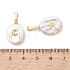 3Pcs 3 Styles Natural Baroque Keshi Pearl Coin Pendants PALLOY-JF05471-3