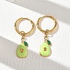 Fruit 304 Stainless Steel Enamel Hoop Dangle Earrings EJEW-T059-01C-2