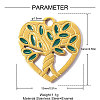 304 Stainless Steel with Green Enamel Charms SA-OY001-83G-2