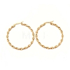304 Stainless Steel Twist Round Hoop Earrings for Women EJEW-C011-01G-1