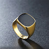 Square Titanium Steel Enamel Finger Rings for Men FS-WG78CFC-05-1