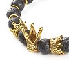 Electroplated Natural Lava Rock & Synthetic Howlite Beads Stretch Bracelets Set for Girl Women X1-BJEW-JB06924-7