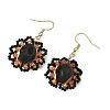Halloween Gothic Synthetic Turquoise Skull Dangle Earrings EJEW-MZ00807-01-4