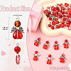 90Ppcs 3 Styles Valentine's Day Glass Pendants PALLOY-CJ00117-2