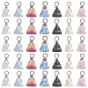 35Pcs 7 Colors Glass Pendants PALLOY-YW00222-2