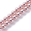 UV Plating Pearlized Glass Pearl Beads Strands GLAA-F128-01A-T19-1
