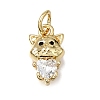 Brass Micro Pave Black Cubic Zirconia Charms CU-L001-18G-08-1
