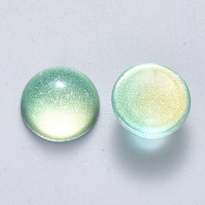 Transparent Spray Painted Glass Cabochons GLAA-S190-013C-D03-1