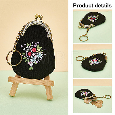 Tree Pattern Kiss Lock Purse Embroidery Starter Kit DIY-WH0043-46-1