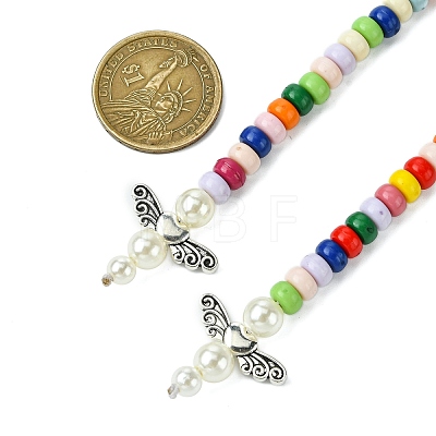 Acrylic Beads & Alloy Bookmark AJEW-JK00357-01-1