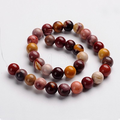 Round Natural Mookaite Gemstone Bead Strands G-J333-06-12mm-1