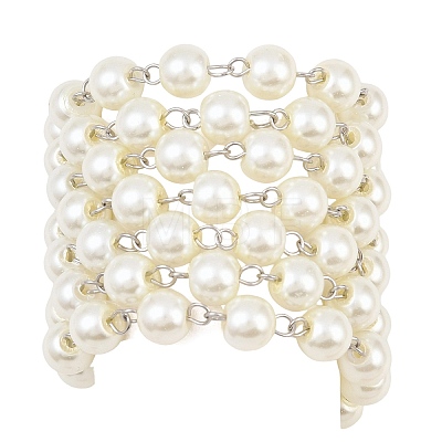 Handmade Glass Pearl Beaded Chains for Necklaces/Bracelets Making AJEW-PH00633-02-1