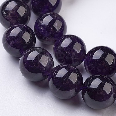 Natural Amethyst Bead Strands G-J376-20-14mm-1