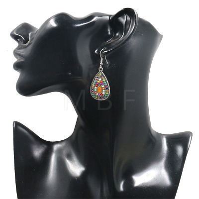 Bohemia Style Alloy Dangle Earrings EJEW-F238-02-1