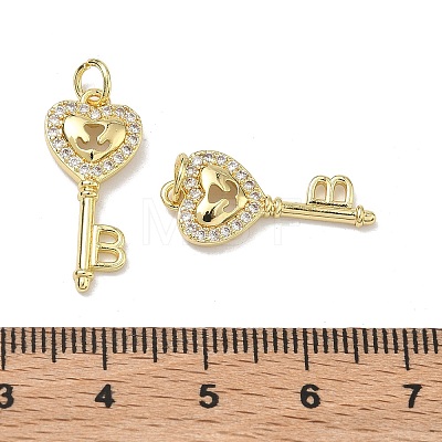 Valentine's Day Brass Micro Pave Clear Cubic Zirconia Pendants KK-K420-02A-G-1