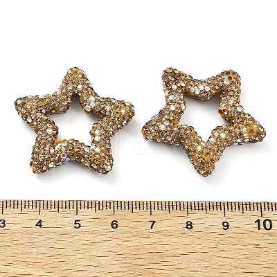 Star Shape Polymer Clay Rhinestone Beads CLAY-NH0001-06E-1