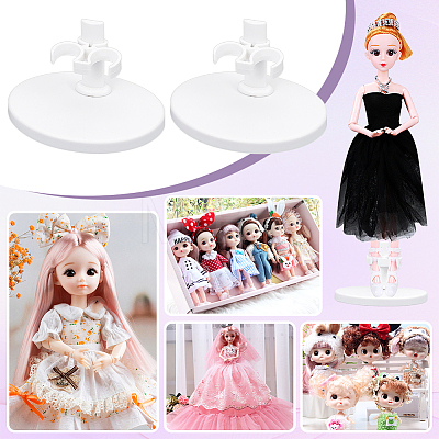 Plastic Adjustable Doll Stands ODIS-WH0038-98D-1