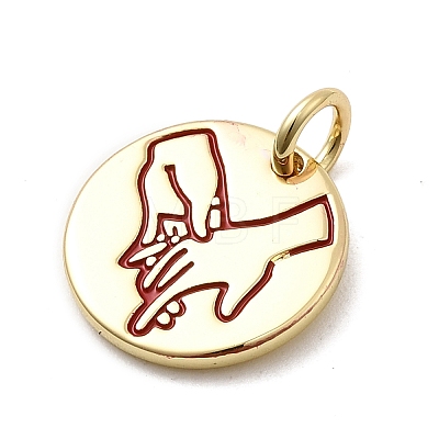 Brass Enamel Pendants KK-P338-28G-01-1