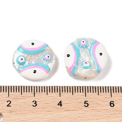 Natural Keshi Pearl Enamel Beads PEAR-G014-04B-1