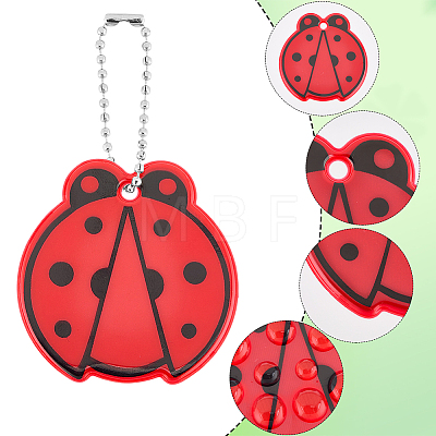 11Pcs PVC Plastic Ladybug Pendant Decorations HJEW-SC0003-22-1