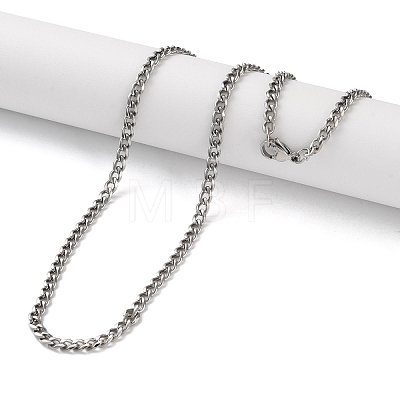 304 Stainless Steel Cuban Link Chain Necklaces for Men NJEW-B117-01A-P-1