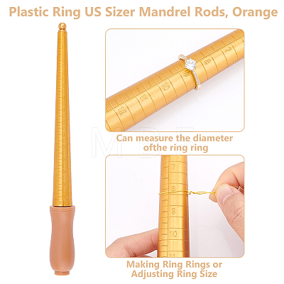 Plastic Ring US Sizer Mandrel Rods TOOL-WH0159-30-1