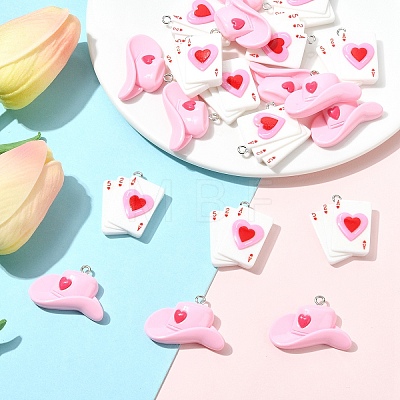 10Pcs Valentine's Day Resin Pendants FIND-YW0007-92A-1