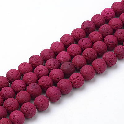 Synthetic Lava Rock Beads Strands G-S247-6mm-M-1-1