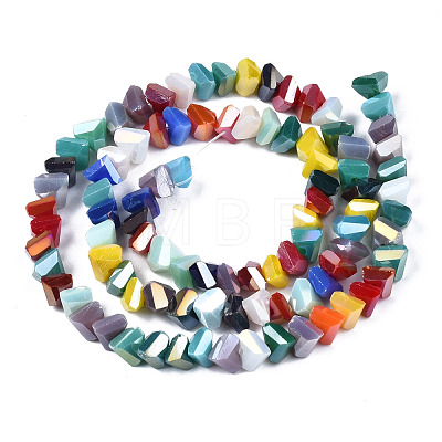 Electroplate Solid Color Glass Beads Strands EGLA-N002-06-A01-1