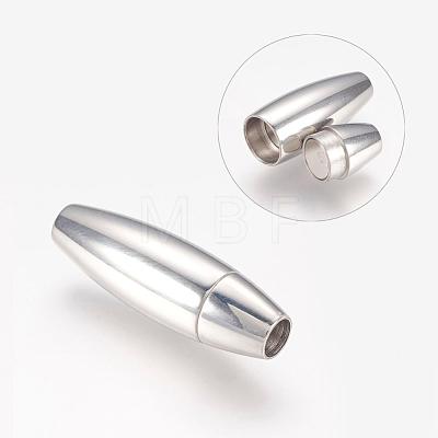 Tarnish Resistant Smooth 304 Stainless Steel Magnetic Clasps with Glue-in Ends MC087-1